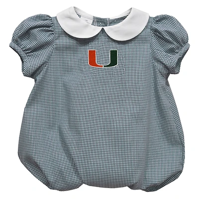 Girls Infant Vive La Fete  Green Miami Hurricanes Puffy Bubble Dress