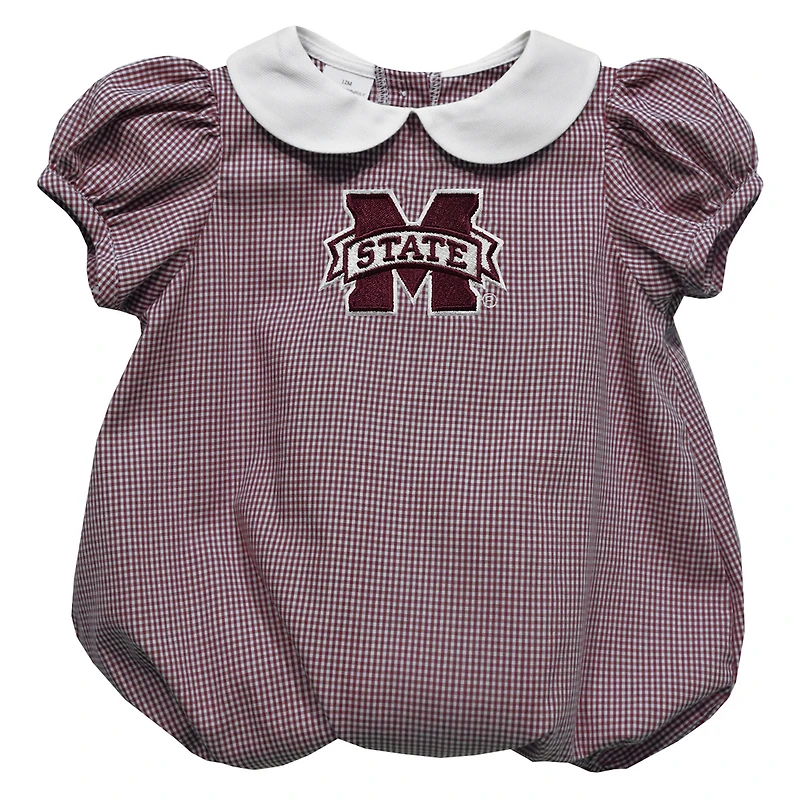 Girls Infant Vive La Fete  Maroon Mississippi State Bulldogs Puffy Bubble Dress