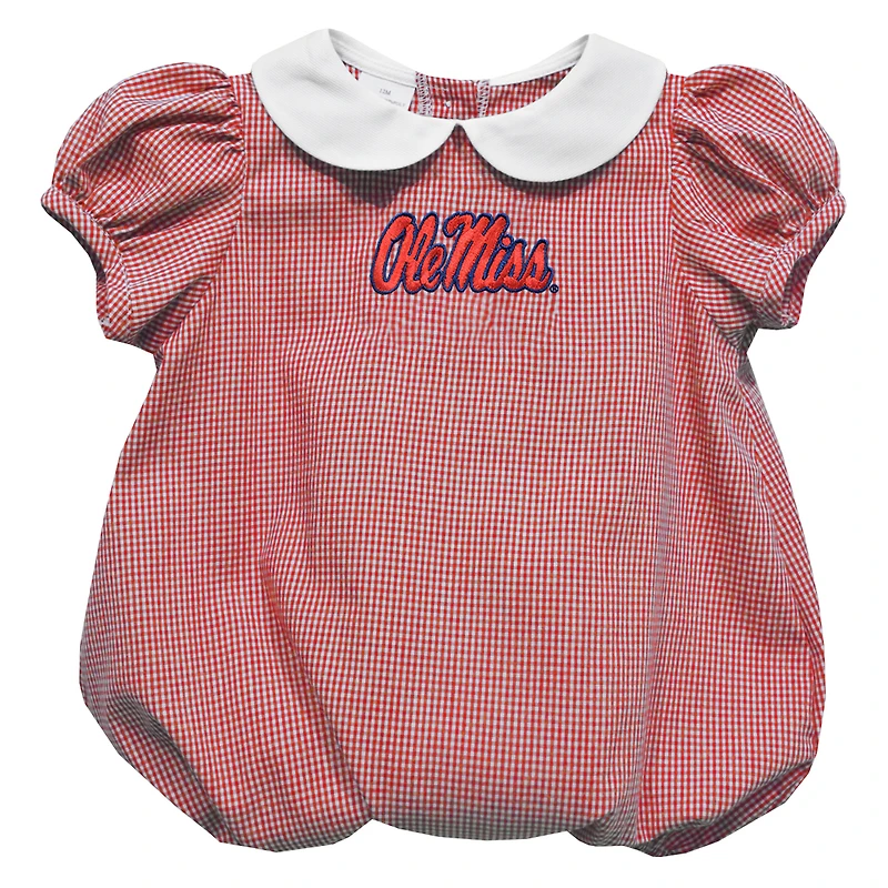 Girls Infant Vive La Fete Red Ole Miss Rebels Puffy Bubble Dress