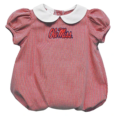 Girls Infant Vive La Fete  Red Ole Miss Rebels Puffy Bubble Dress