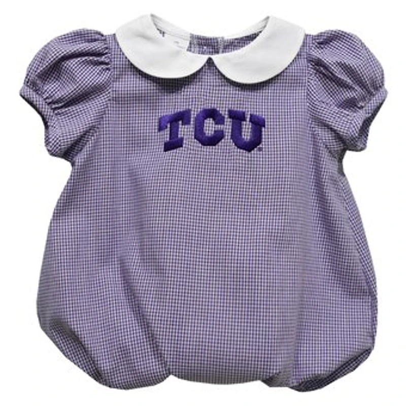 Girls Infant Vive La Fete Purple TCU Horned Frogs Puffy Bubble Dress