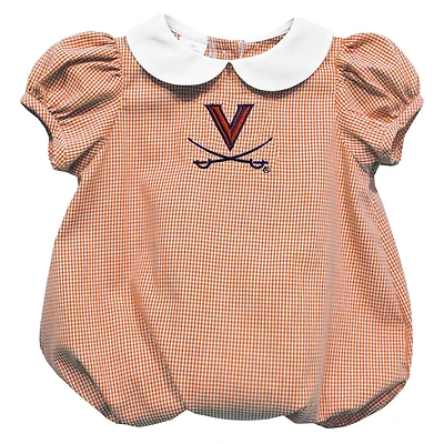Girls Infant Vive La Fete  Orange Virginia Cavaliers Puffy Bubble Dress