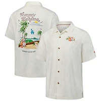 Men's Tommy Bahama  White Los Angeles Dodgers Grand Slam Bay Camp Button-Up Shirt