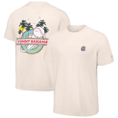 Men's Tommy Bahama Cream Atlanta Braves Fly Ball Club T-Shirt