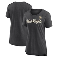 Women's Charcoal Army Black Knights Past Script Tri-Blend T-Shirt