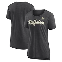 Women's Charcoal Colorado Buffaloes Past Script Tri-Blend T-Shirt