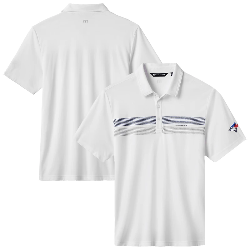 Men's TravisMathew White Toronto Blue Jays Top Recruit Tri-Blend Polo