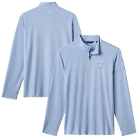 Men's TravisMathew  Light Blue Texas Rangers Time to Tailgate Tri-Blend Quarter-Zip Pullover