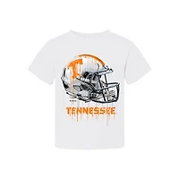 Toddler Vive La Fete  White Tennessee Volunteers Dripping Football Helmet T-Shirt