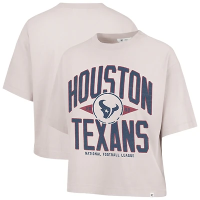 Women's '47 Natural Houston Texans Cropped Windthrow Ravine T-Shirt