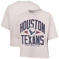 Women's '47 Natural Houston Texans Cropped Windthrow Ravine T-Shirt