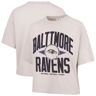 Women's '47 Natural Baltimore Ravens Cropped Windthrow Ravine T-Shirt