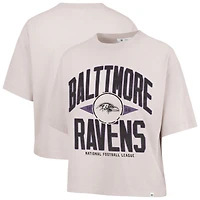 Women's '47 Natural Baltimore Ravens Cropped Windthrow Ravine T-Shirt