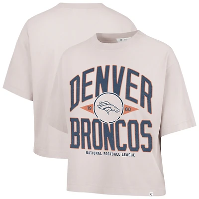 Women's '47 Natural Denver Broncos Cropped Windthrow Ravine T-Shirt