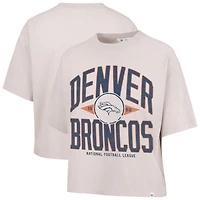 Women's '47 Natural Denver Broncos Cropped Windthrow Ravine T-Shirt