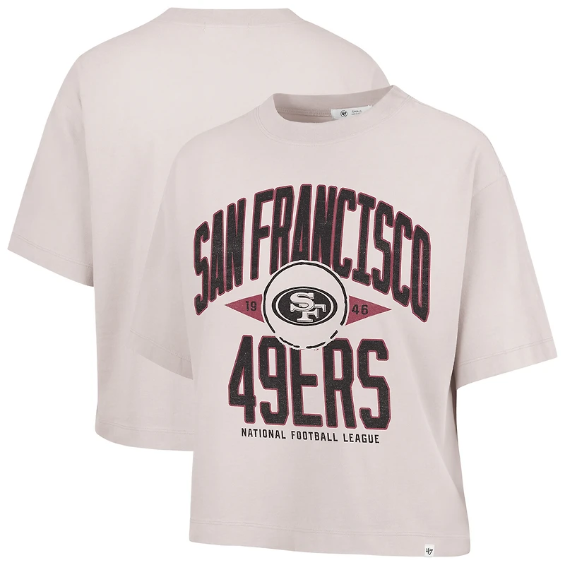 Women's '47 Natural San Francisco 49ers Cropped Windthrow Ravine T-Shirt