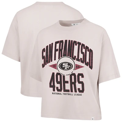 Women's '47 Natural San Francisco 49ers Cropped Windthrow Ravine T-Shirt