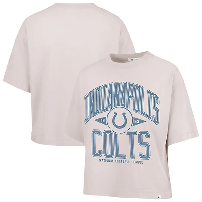 Women's '47 Natural Indianapolis Colts Cropped Windthrow Ravine T-Shirt