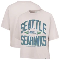 Women's '47 Natural Seattle Seahawks Cropped Windthrow Ravine T-Shirt