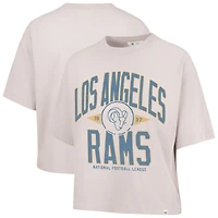 Women's '47 Natural Los Angeles Rams Cropped Windthrow Ravine T-Shirt
