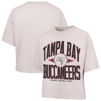 Women's '47 Natural Tampa Bay Buccaneers Cropped Windthrow Ravine T-Shirt