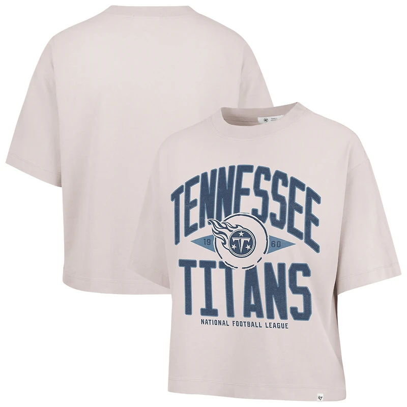 Women's '47 Natural Tennessee Titans Cropped Windthrow Ravine T-Shirt