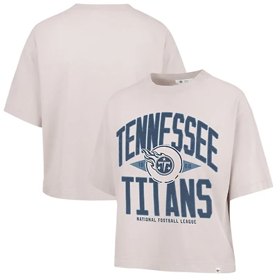 Women's '47 Natural Tennessee Titans Cropped Windthrow Ravine T-Shirt