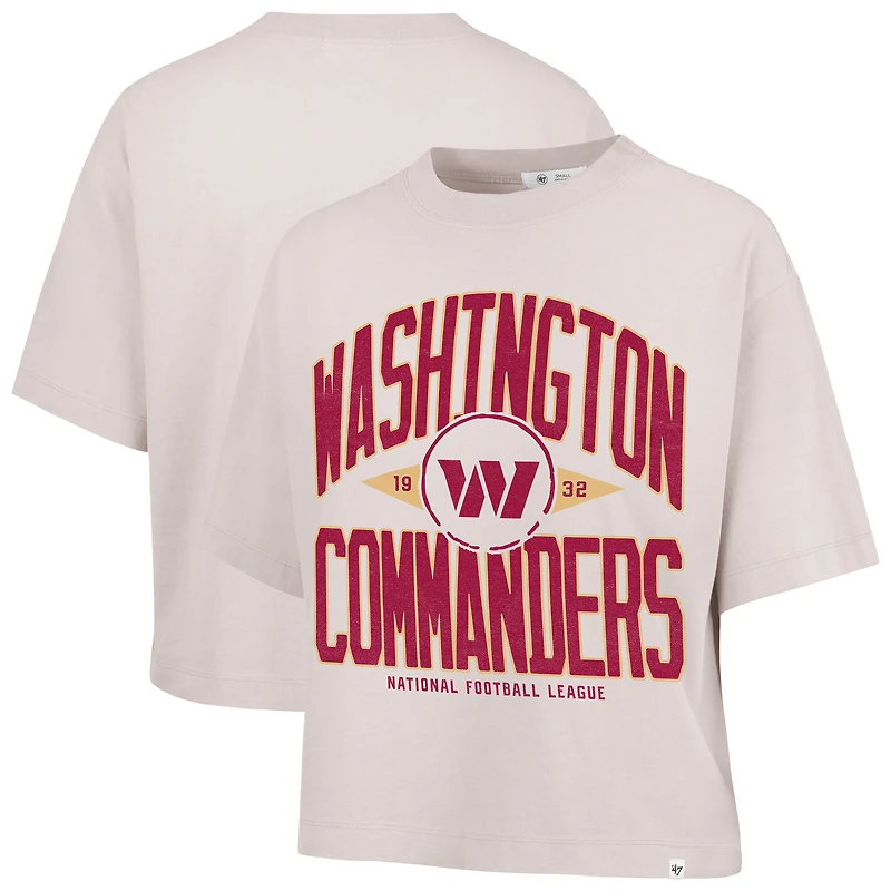 Women's '47 Natural Washington Commanders Cropped Windthrow Ravine T-Shirt