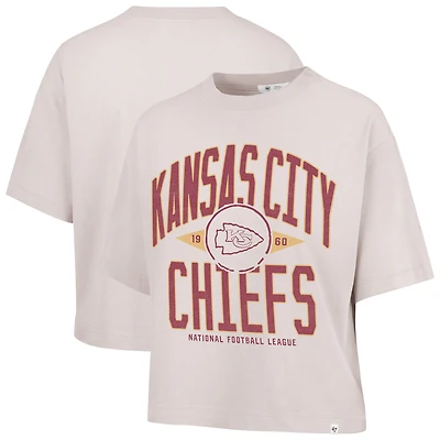 Women's '47 Natural Kansas City Chiefs Cropped Windthrow Ravine T-Shirt