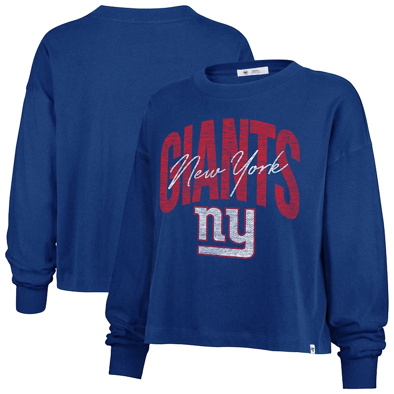 Women's '47 Royal New York Giants Muse Sydney Long Sleeve T-Shirt
