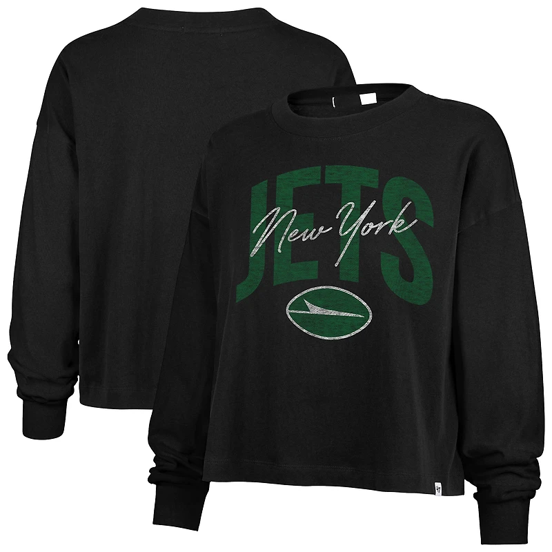 Women's '47 Black New York Jets Muse Sydney Long Sleeve T-Shirt