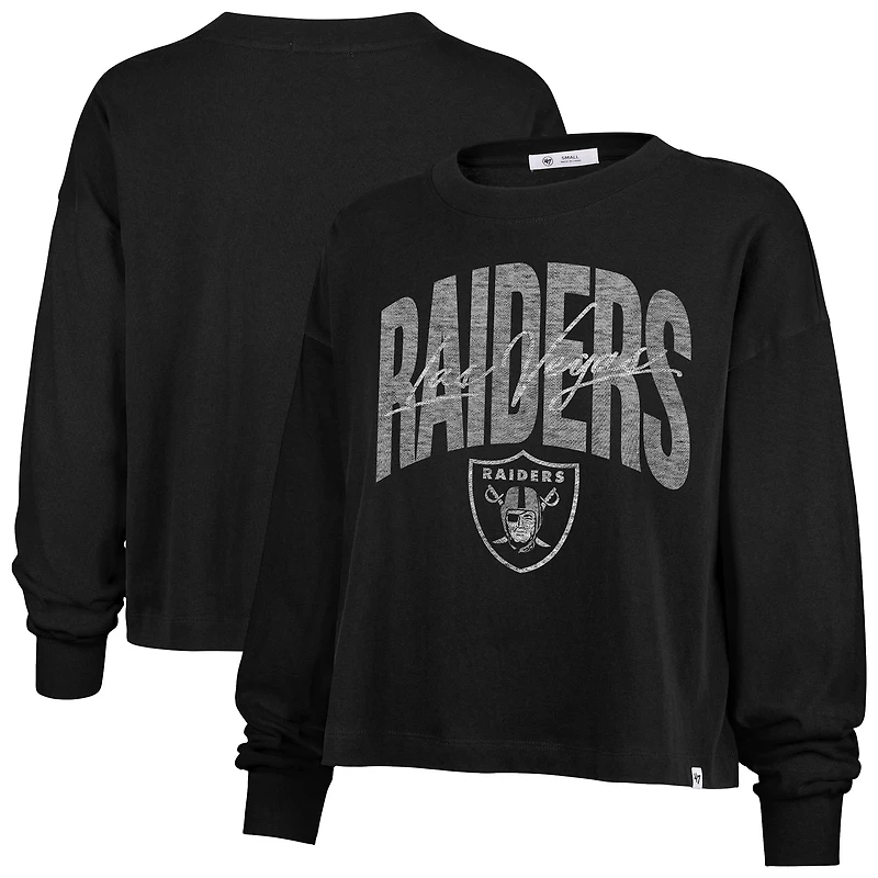Women's '47 Black Las Vegas Raiders Muse Sydney Long Sleeve T-Shirt
