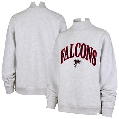 Women's '47 Heather Gray Atlanta Falcons Vantage Mock Neck Pullover Sweatshirt