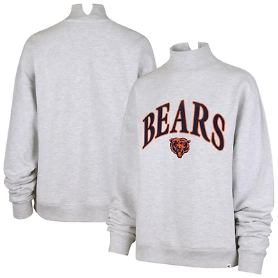 Women's '47 Heather Gray Chicago Bears Vantage Mock Neck Pullover Sweatshirt