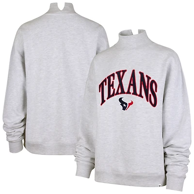 Women's '47 Heather Gray Houston Texans Vantage Mock Neck Pullover Sweatshirt