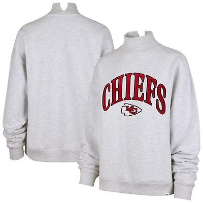 Women's '47 Heather Gray Kansas City Chiefs Vantage Mock Neck Pullover Sweatshirt