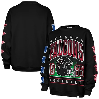 Women's '47  Black Atlanta Falcons Go Big Oversized Pullover Sweatshirt