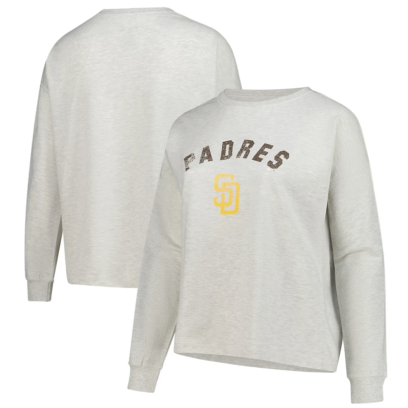 Women's Profile  Heather Gray San Diego Padres Plus French Terry Pullover Sweatshirt