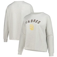 Women's Profile  Heather Gray San Diego Padres Plus French Terry Pullover Sweatshirt
