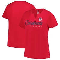 Women's Profile  Red St. Louis Cardinals Wordmark Notch Neck T-Shirt