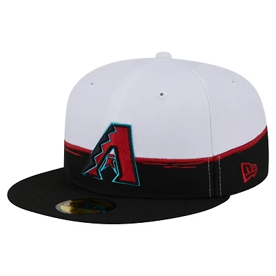 Men's New Era Black/White Arizona Diamondbacks Paint Stroke 59FIFTY Fitted Hat