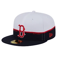 Men's New Era  Navy/White Boston Red Sox Paint Stroke 59FIFTY Fitted Hat
