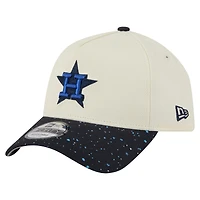 Men's New Era  Cream Houston Astros Speckle A-Frame 9FORTY Adjustable Hat