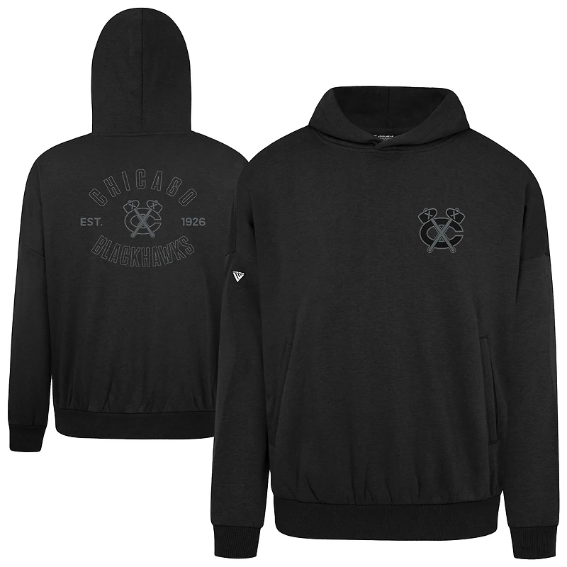 Men's Levelwear  Black Chicago Blackhawks Contact Nightfall Pullover Hoodie