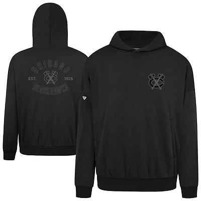Men's Levelwear  Black Chicago Blackhawks Contact Nightfall Pullover Hoodie
