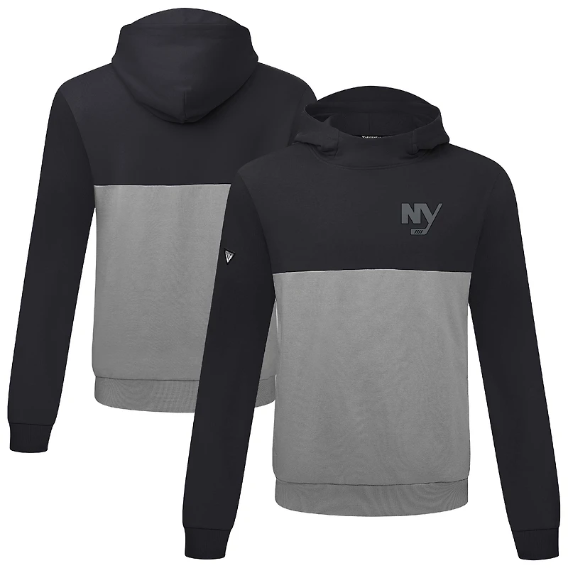 Men's Levelwear Black/Gray New York Islanders Bracket Nightfall Pullover Hoodie