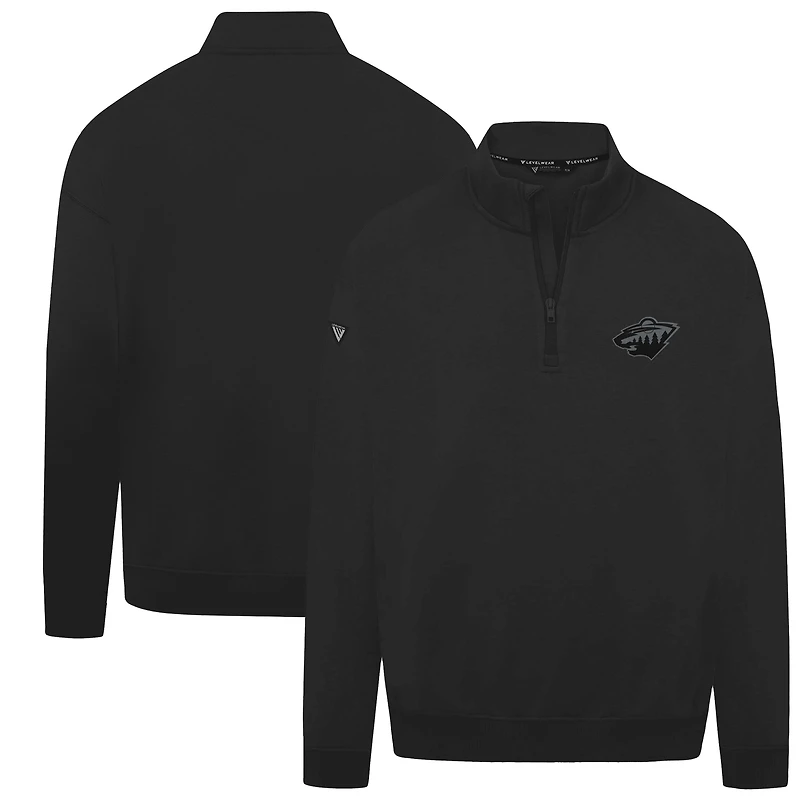 Men's Levelwear  Black Minnesota Wild Murray Nightfall Quarter-Zip Jacket