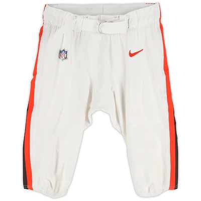 Maurice Hurst II Cleveland Browns Game-Used White Nike Pants vs. New Orleans Saints on November 17, 2024