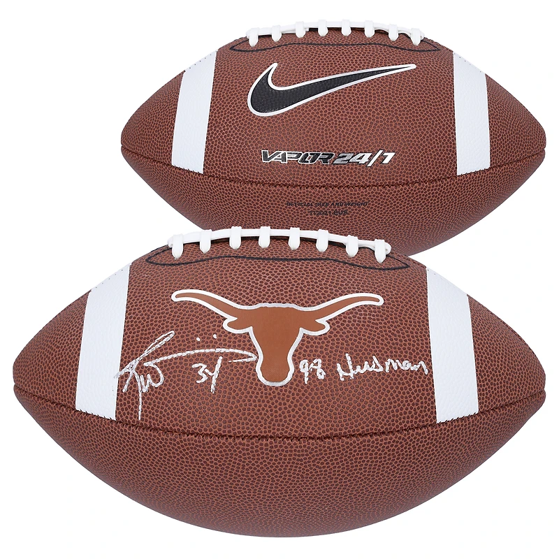 Ricky Williams Texas Longhorns Autographed Nike Replica Football with "98 Heisman" Inscription