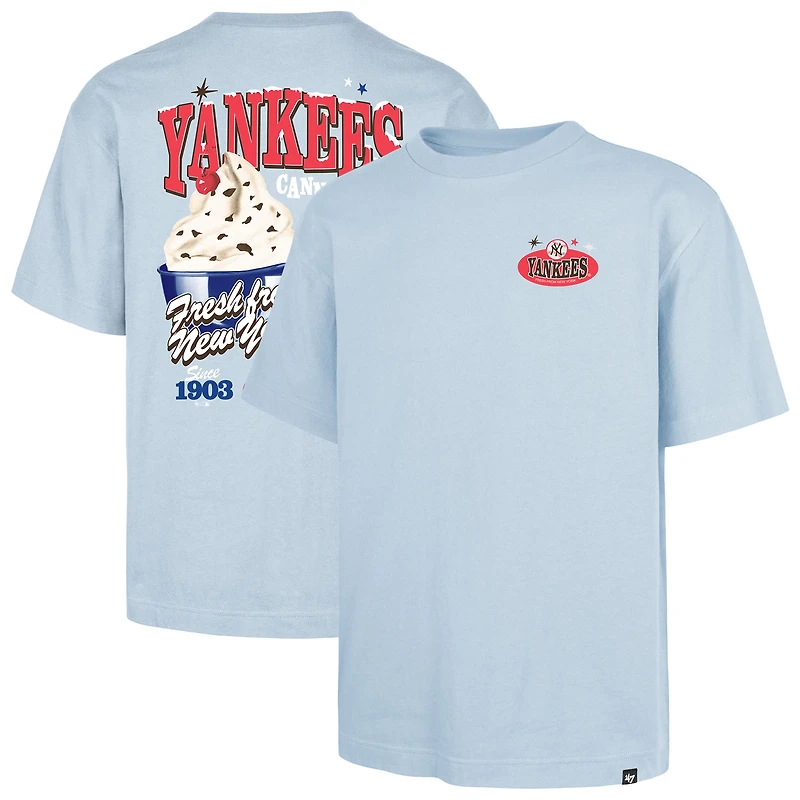 Men's '47 Light Blue New York Yankees Ice Cream Parlor Foundation T-Shirt